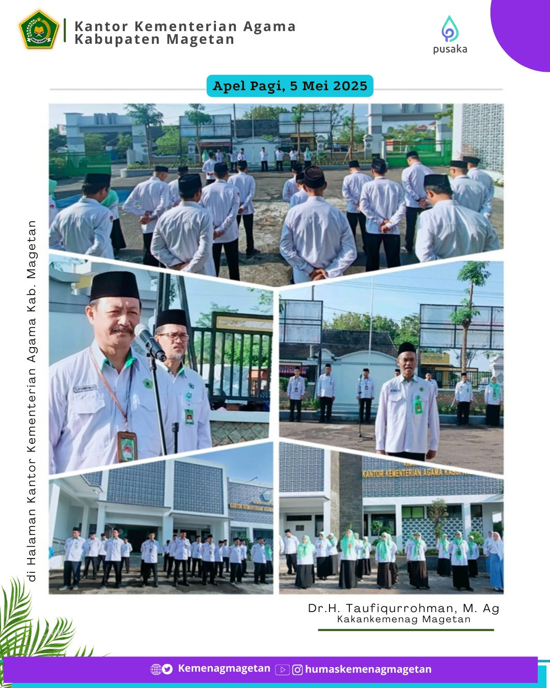 APel Pagi Kemenag Magetan Siap Melayani Dengan Cinta dan Peduli Lingkungan